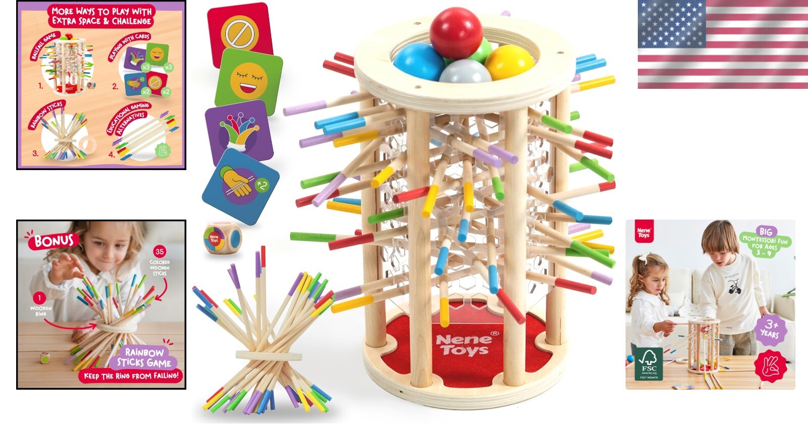 Hexagonal Jumbo Montessori Game - Enhance Fine Motor Skills & Creativity