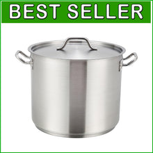 Load image into Gallery viewer, Commercial-Grade 32 Quart Stainless Steel Stock Pot with Dual Riveted Handles