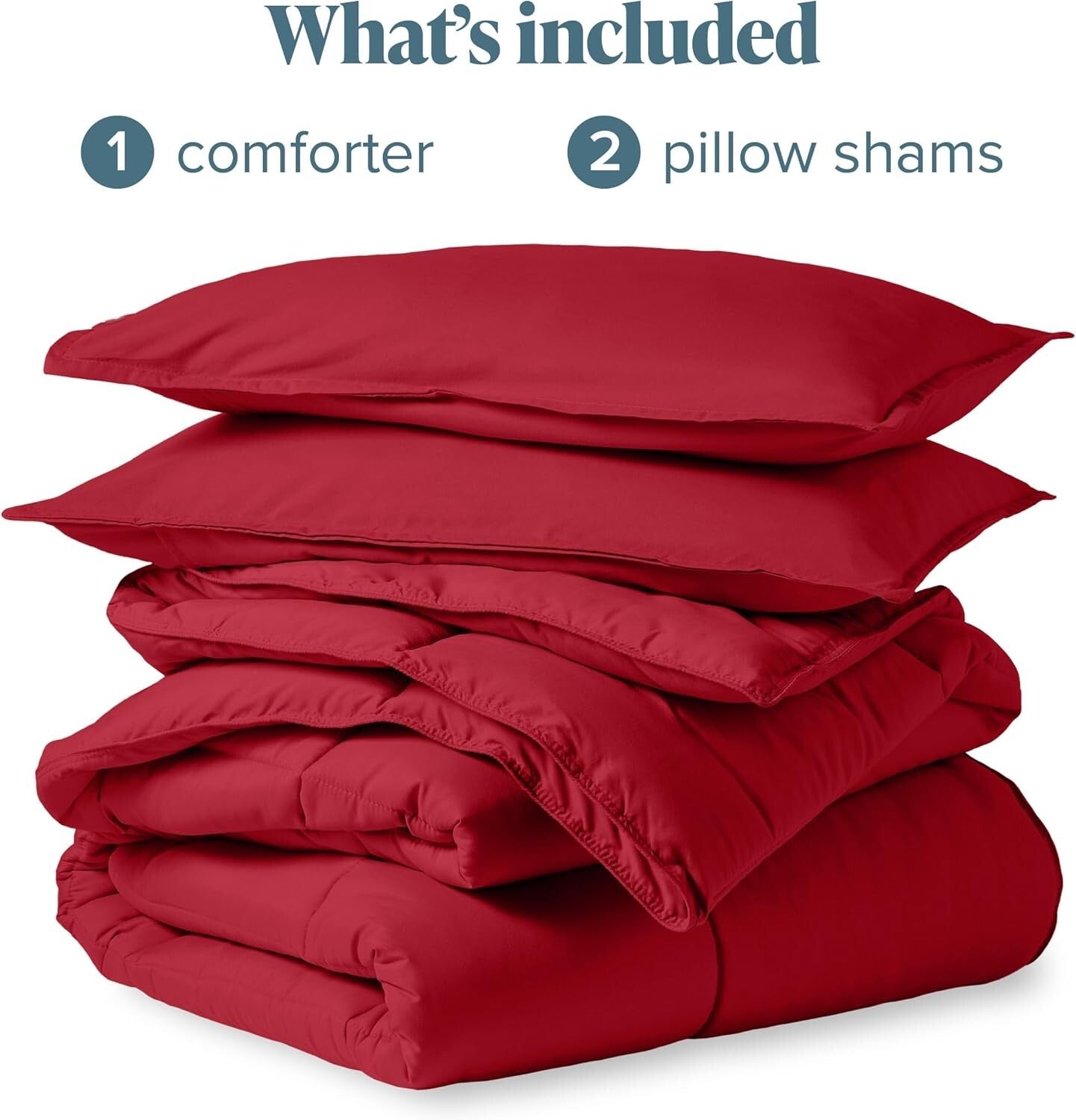 All-Season Ultra-Soft Comforter Set for Oversized King Beds - Red & Modern Look