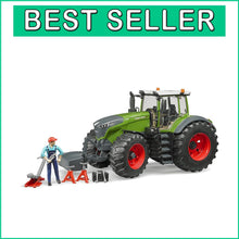 Load image into Gallery viewer, Steerable Fendt 1050 Vario Toy Tractor with Openable Cabin and Tools Included