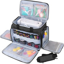 Load image into Gallery viewer, Black Sewing Machine Travel Case - Extra Protection with Multi-Storage Options