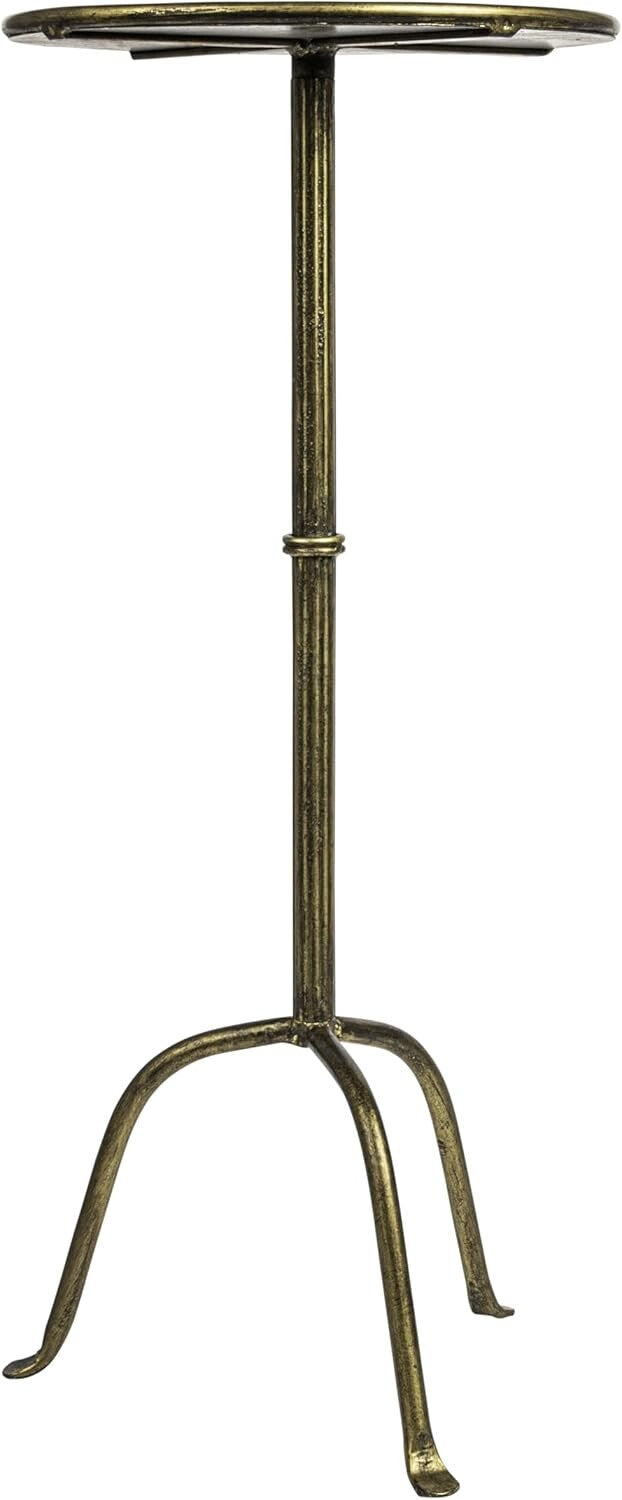 Durable Antique Brass Cocktail Side Table - 12.5 Inches of Timeless Style