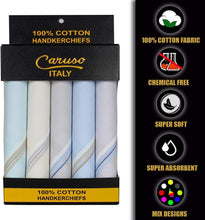 Load image into Gallery viewer, Men's Premium 100% Pure Cotton Handkerchief Set - 10 Stylish Hankies 44x44cm
