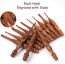 Load image into Gallery viewer, Set of 13 Handmade Rosewood Crochet Hooks - Smooth &amp; Comfortable Knitting Tools