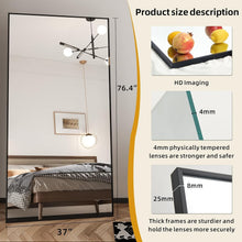 Load image into Gallery viewer, Elegant 76" x 37" Full Length Mirror with Aluminum Frame for Stylish Spaces