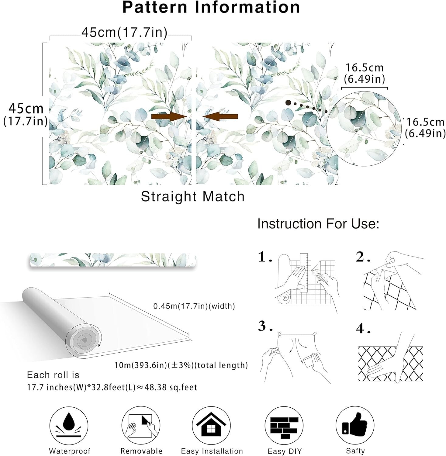Transform Your Space with Eucalyptus Floral Peel and Stick Wallpaper 48.5 sq ft