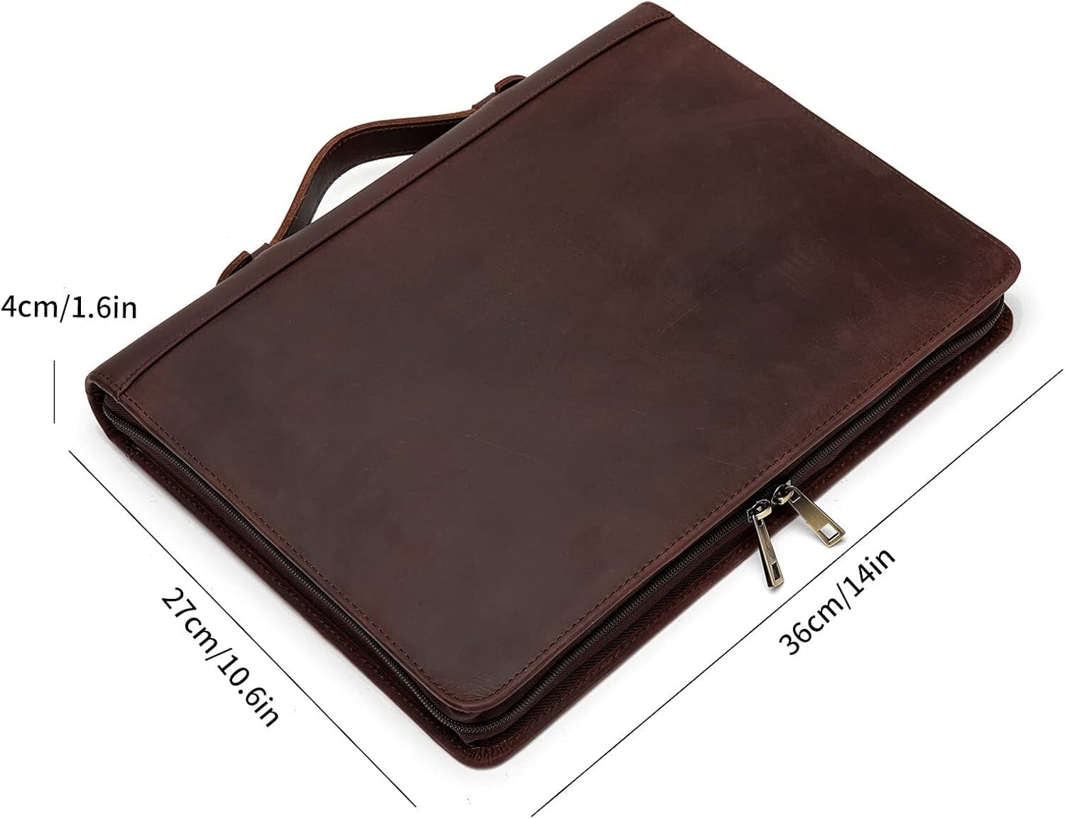 Elegant 3-Ring Leather Padfolio with Tablet Holder - Perfect for Business Trips