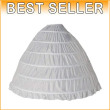 Load image into Gallery viewer, Plus Size &amp; Regular Tiers 6 Hoop Wedding Crinoline Petticoat - Floor Length