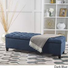 Load image into Gallery viewer, Luxurious Dark Blue Ottoman Bench - Functional Storage &amp; Extra Seating, 51" Wide