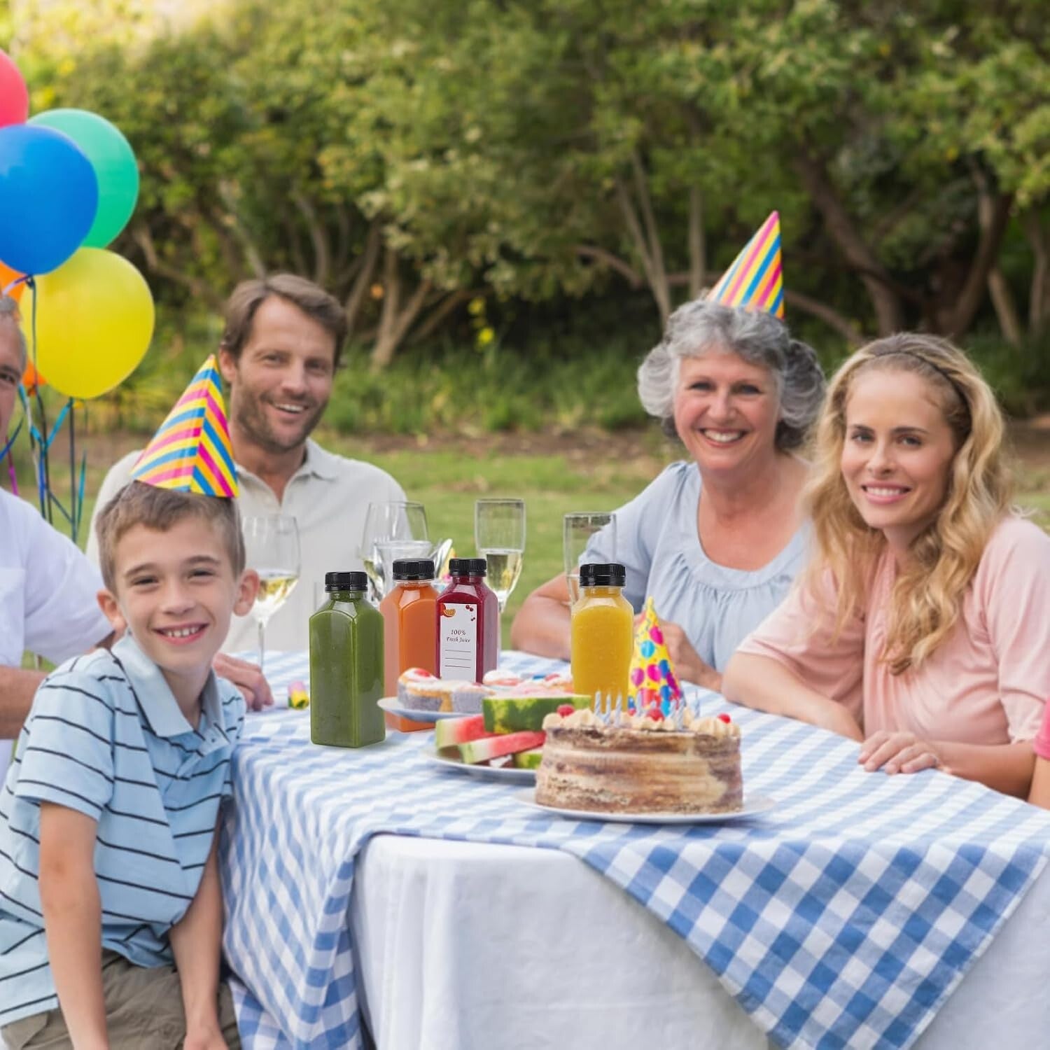 16oz Wide Mouth Juice Bottles - 80 Reusable Clear Plastic Containers for Parties