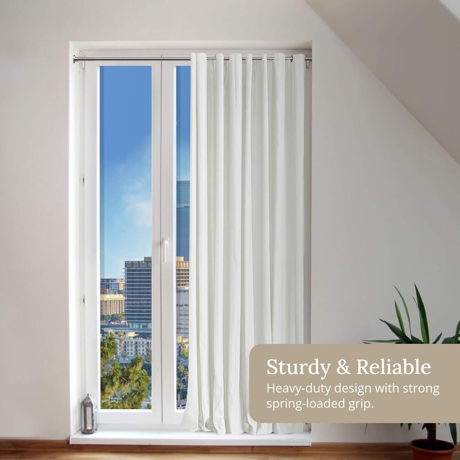 Durable Heavy-Duty Tension Rod - Fits 80-120 Inches for Curtains & Room Dividers