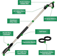 Load image into Gallery viewer, Garden Hose Wand with 10 Custom Spray Settings - Ideal for Hanging Baskets