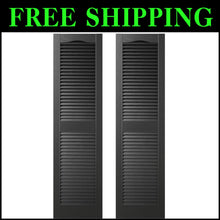 Load image into Gallery viewer, Classic Style 48 in. H Vinyl Shutters with Easy Install Spikes – Black Color