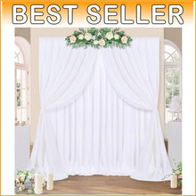 Load image into Gallery viewer, Premium White Backdrop Curtain Panels - 4 x 5ft x 10ft for Photography and Decor