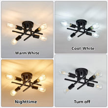 Load image into Gallery viewer, 2-Pack Modern Dimmable 4-Light Semi Flush Mount Ceiling Fixture in Matte Black
