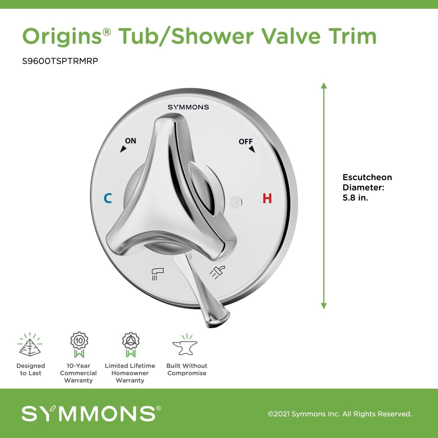 Elegant Polished Chrome Shower Valve Trim - Easy Installation, Compact Design