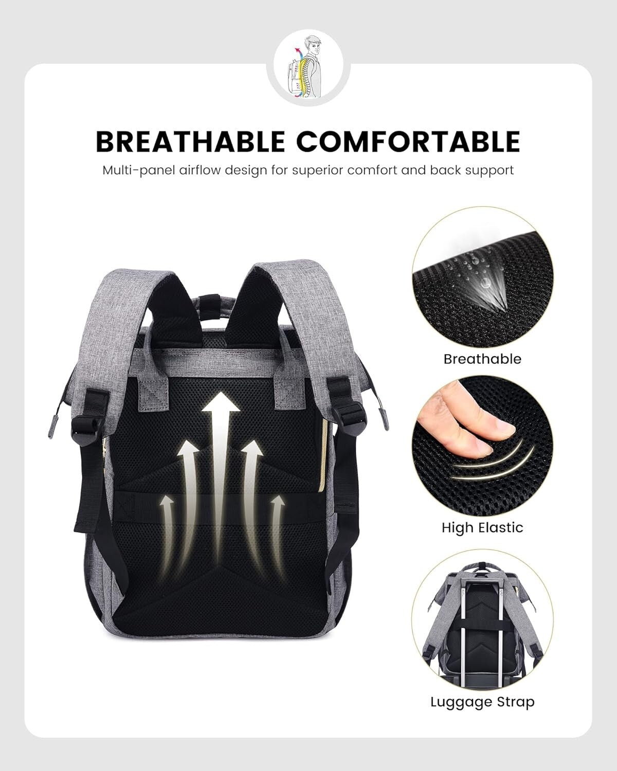 Elegant Water-Resistant Travel Backpack for Women - Laptop Compartment & Charger