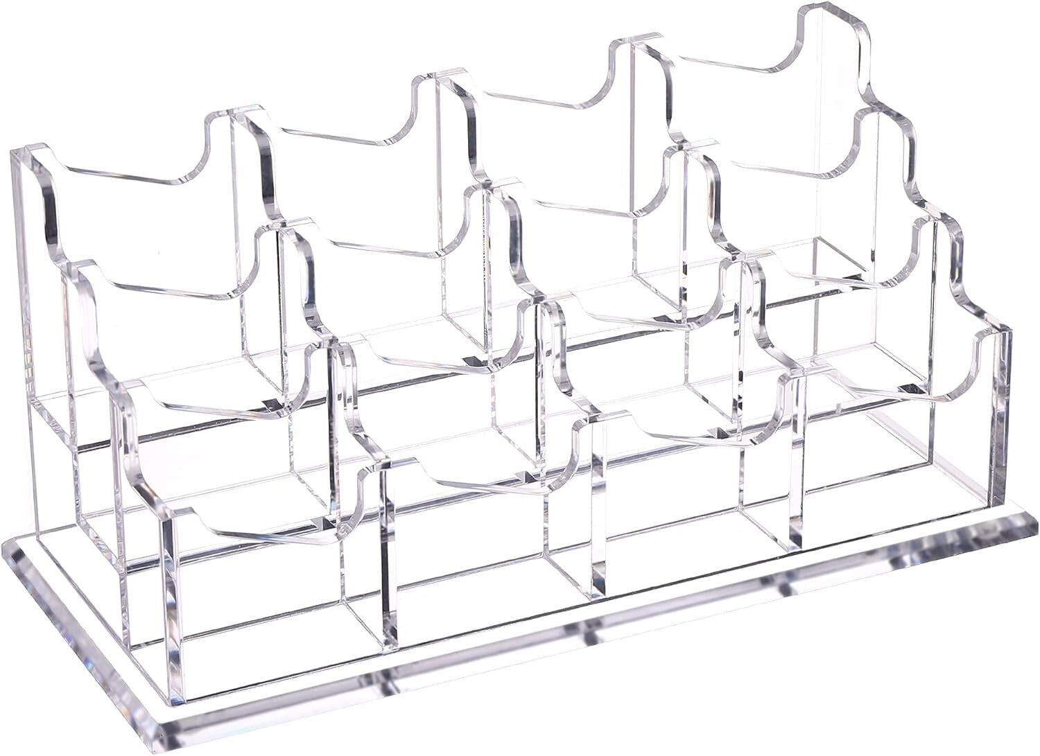 Elegant 3-Tier Acrylic Business Card Holder - Clear Display for Professionals