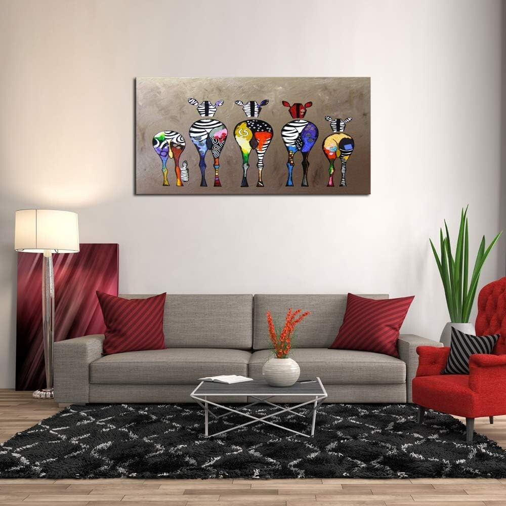 Decorative Zebra Painting - Lightweight Canvas Print for Living Room Beauty