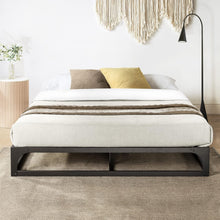 Load image into Gallery viewer, Queen Metal Platform Bed Frame with Integrated Steel Slat Support - Black Finish