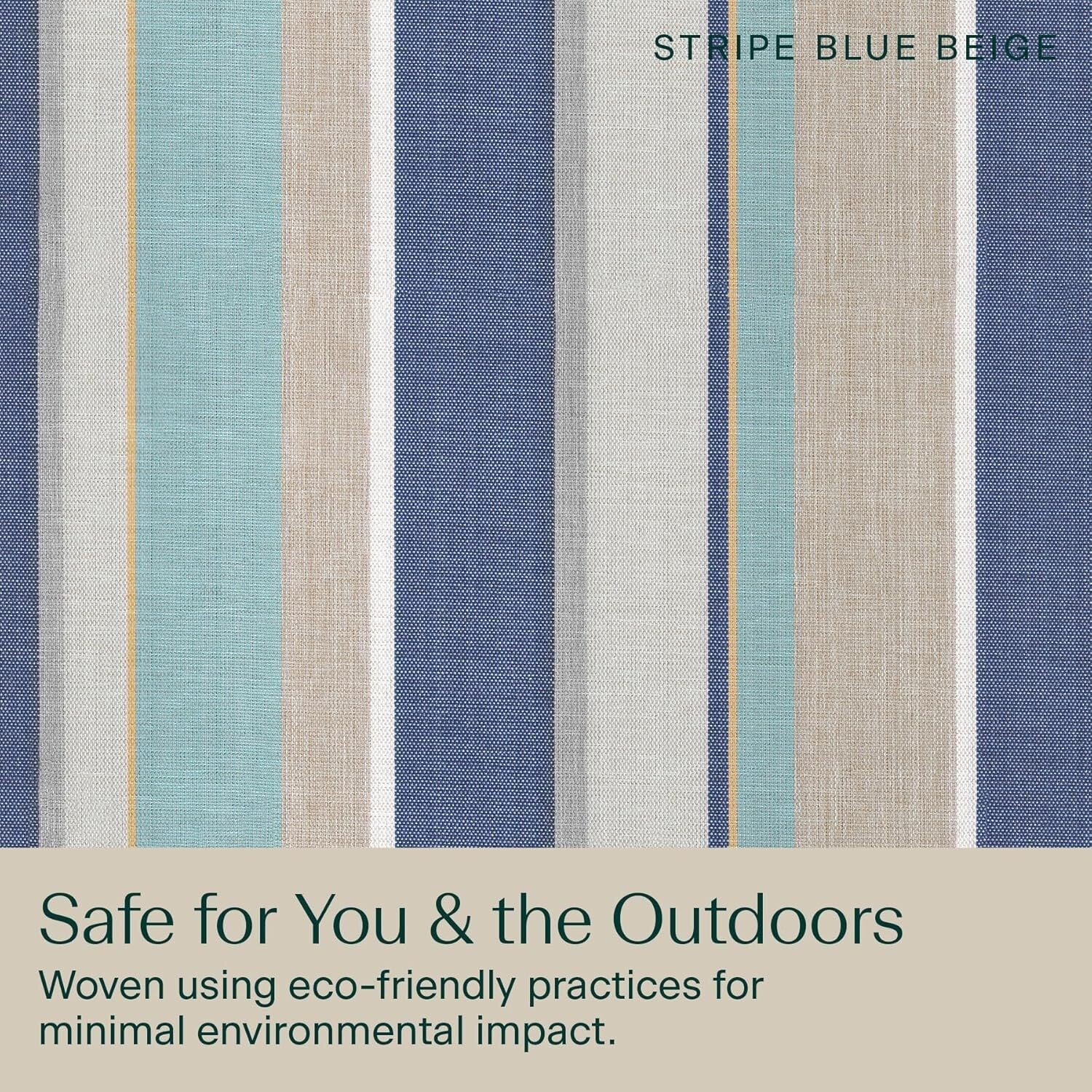 Durable Reversible Chaise Cushion for Outdoor Patios, Stripe Blue & Beige, 70"L