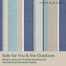 Load image into Gallery viewer, Durable Reversible Chaise Cushion for Outdoor Patios, Stripe Blue &amp; Beige, 70"L