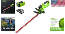 Load image into Gallery viewer, Lightweight 40V Cordless Hedge Trimmer - 24" Stainless Steel Blades Included