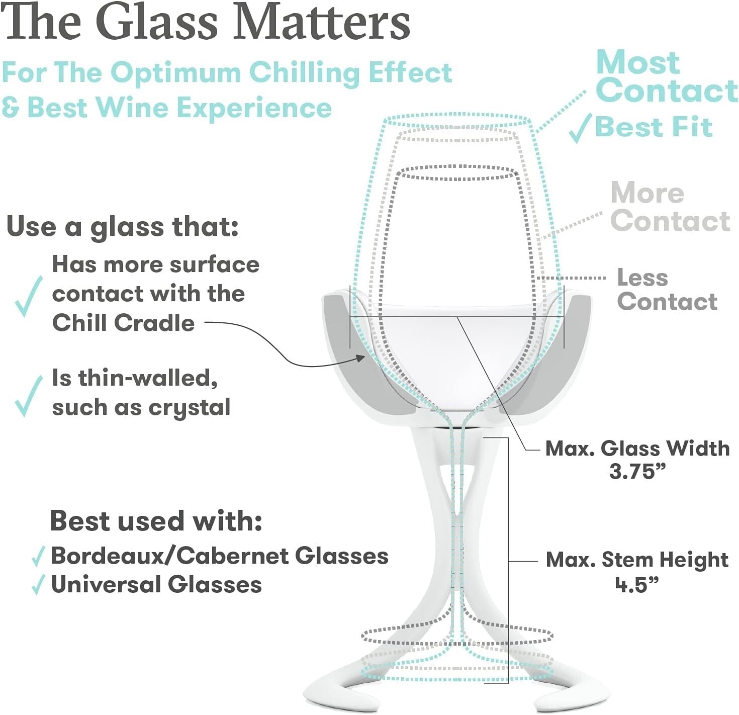 Chill Your Wine Effortlessly - Stemmed Glass Chiller in Elegant Stone Finish