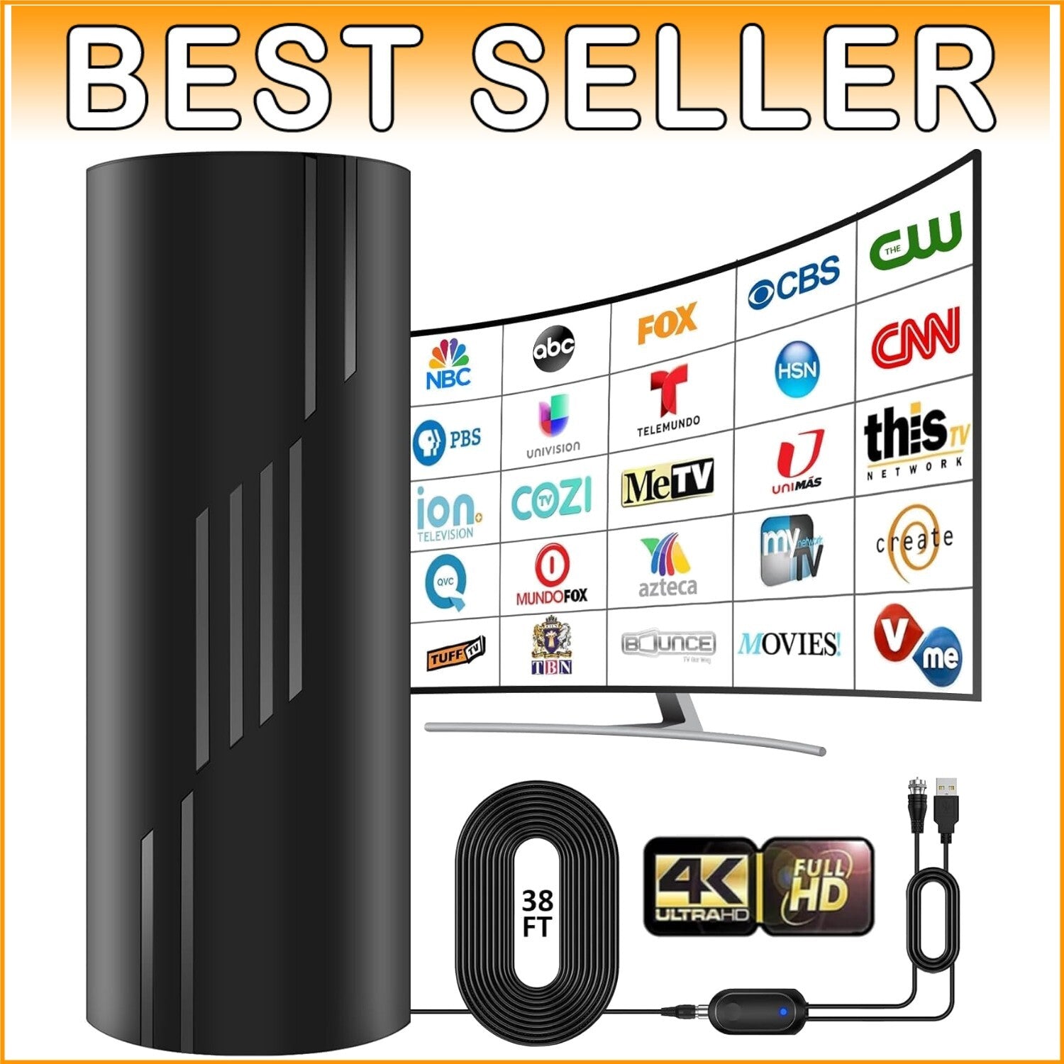 2025 Strongest Digital TV Antenna - Access 1500 Free Local Channels Easily