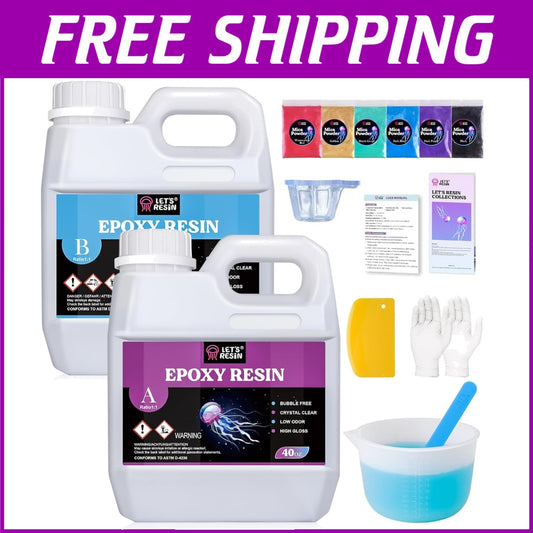 80oz Bubble-Free Crystal Clear Epoxy Resin Kit for Crafting & Jewelry Making
