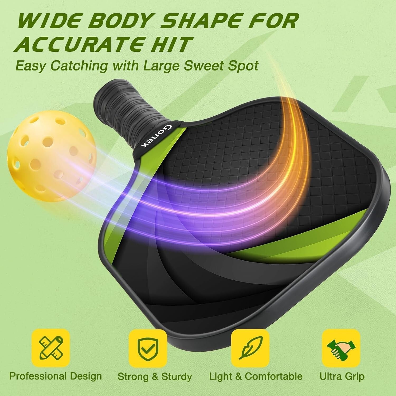 Durable USAPA Graphite Pickleball Set for All Skill Levels - 4 Paddles & Balls