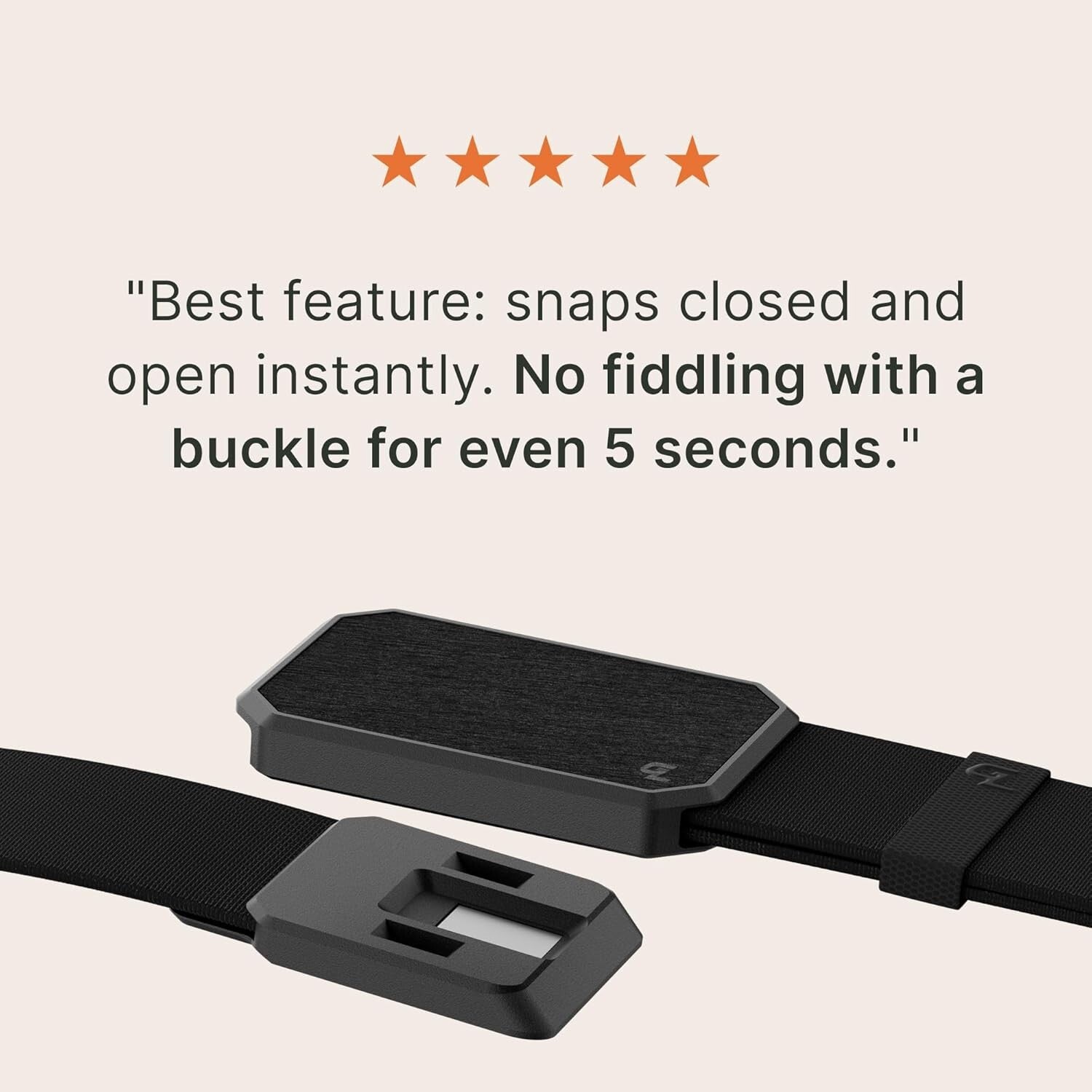 Premium Men's Groove Belt - Stretch Nylon with Quick-Snap Magnetic Buckle