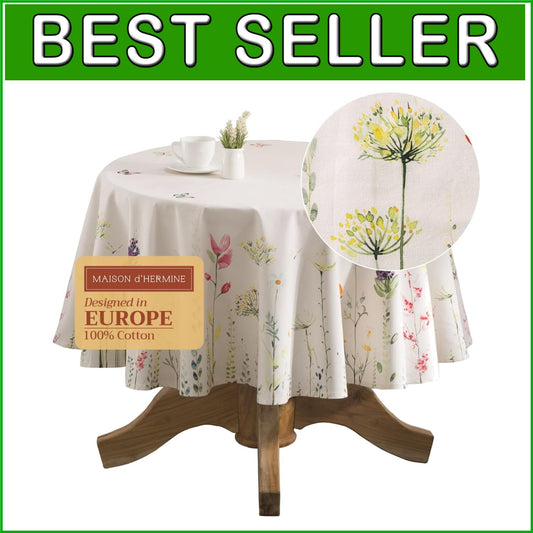Charming Watercolor 63" Round Tablecloth - European Style for All Seasons