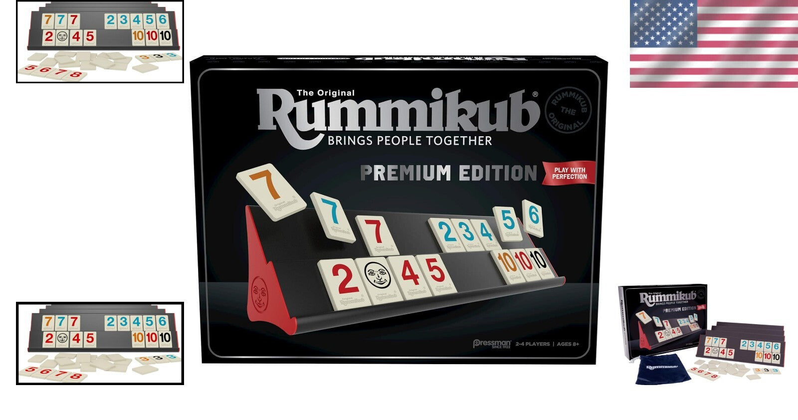 Elegant Rummikub Premium Edition: Complete Set with Engraved Tiles & Racks
