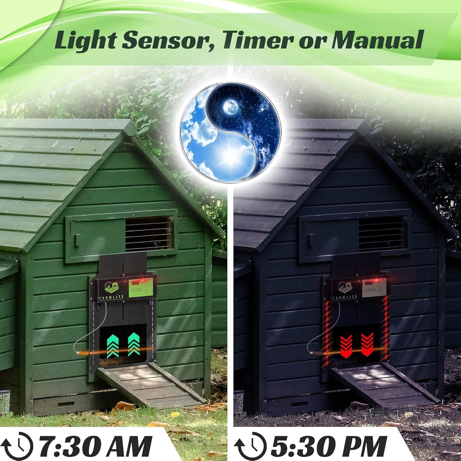 Automatic Chicken Coop Door with Timer & Light Sensor - Weather Resistant