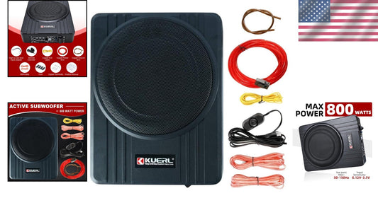 Ultra-Thin 800W Under-Seat Subwoofer with Built-In Amplifier—Sleek Audio Upgrade
