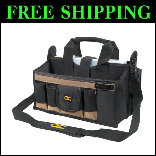 CLC 16 In. Tool Bag with Padded Handles & Compartment Tray for Tool Organization