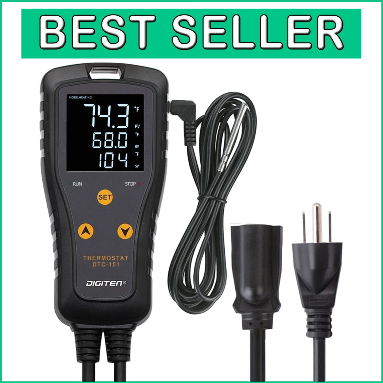 Digital Temperature Controller for Homebrew, Greenhouse & Chest Freezer 1650W