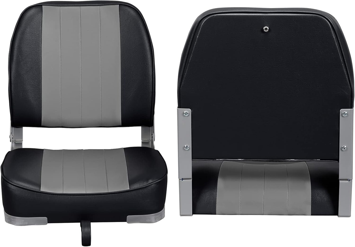 Lightweight Folding Boat Seats - Marine Vinyl with Cushion for Fishing Comfort