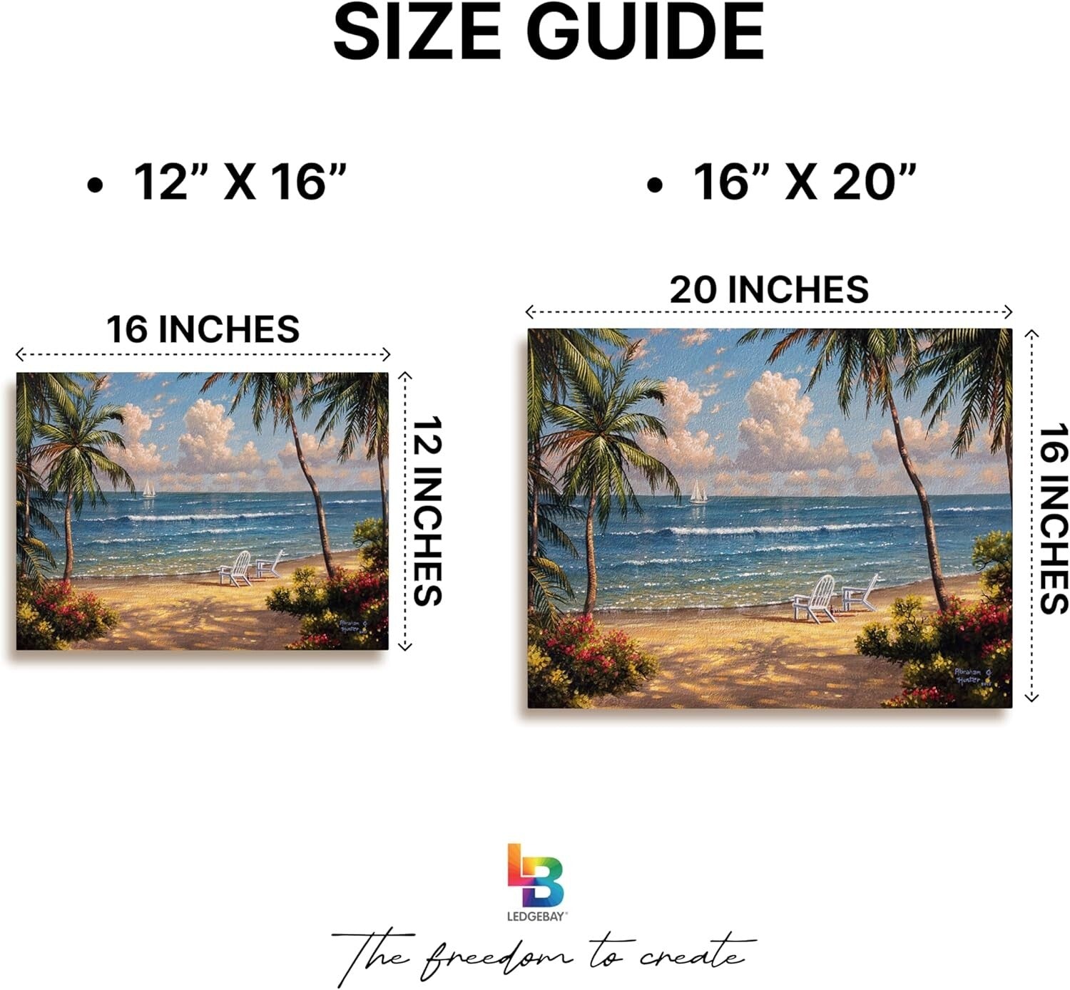 Seaside Paradise 16x20 Paint by Numbers Kit with Framed Canvas & Easel