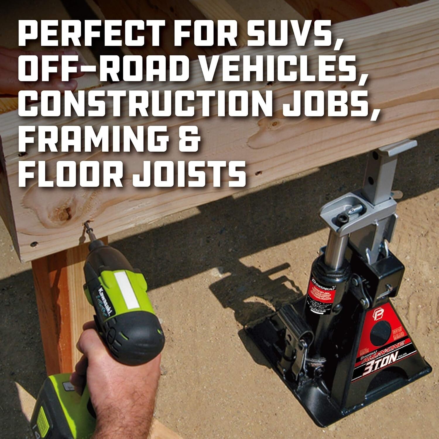 Aluminum 3 Ton Unijack with Ratcheting Safety Bar – Ideal for RVs and Trailers