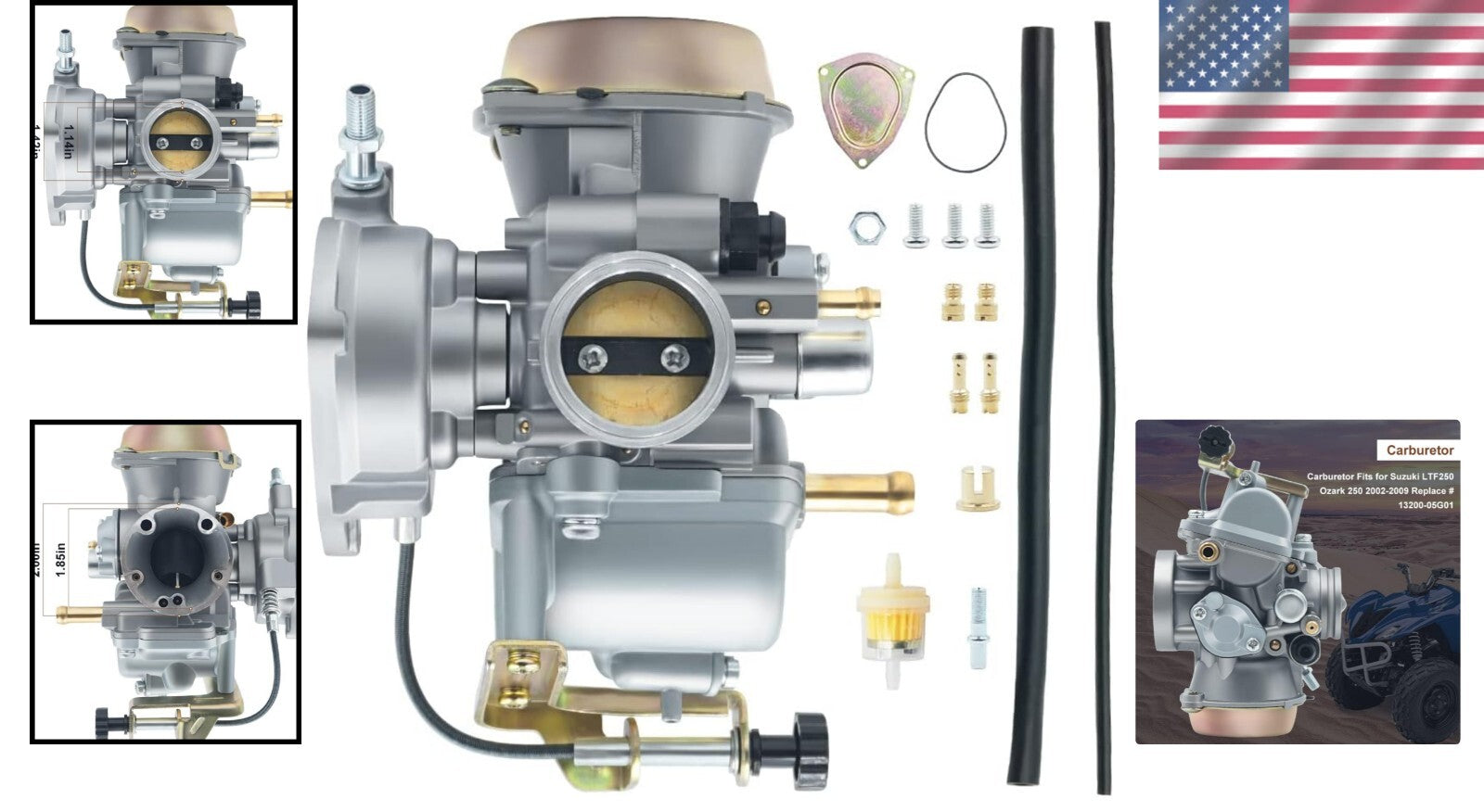 All-Terrain Carburetor Kit for Suzuki Ozark 250 & LTZ 250 - Engine Optimization