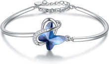 Load image into Gallery viewer, Hypoallergenic Silver Butterfly Bracelet with Crystals - Elegant Women’s Jewelry
