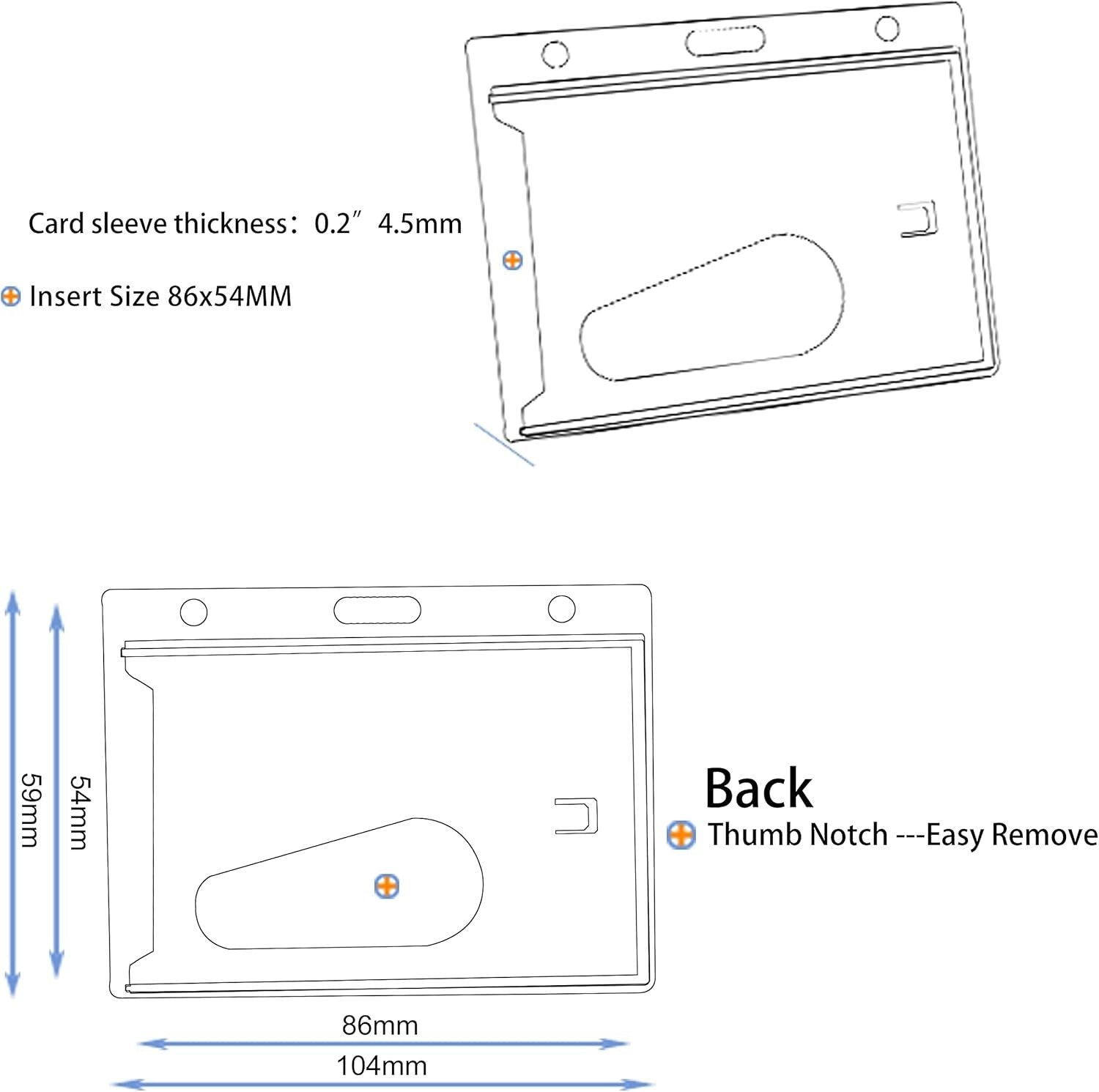50 Pack Eco-Friendly Frosted ID Badge Holders with Multiple Attachment Options