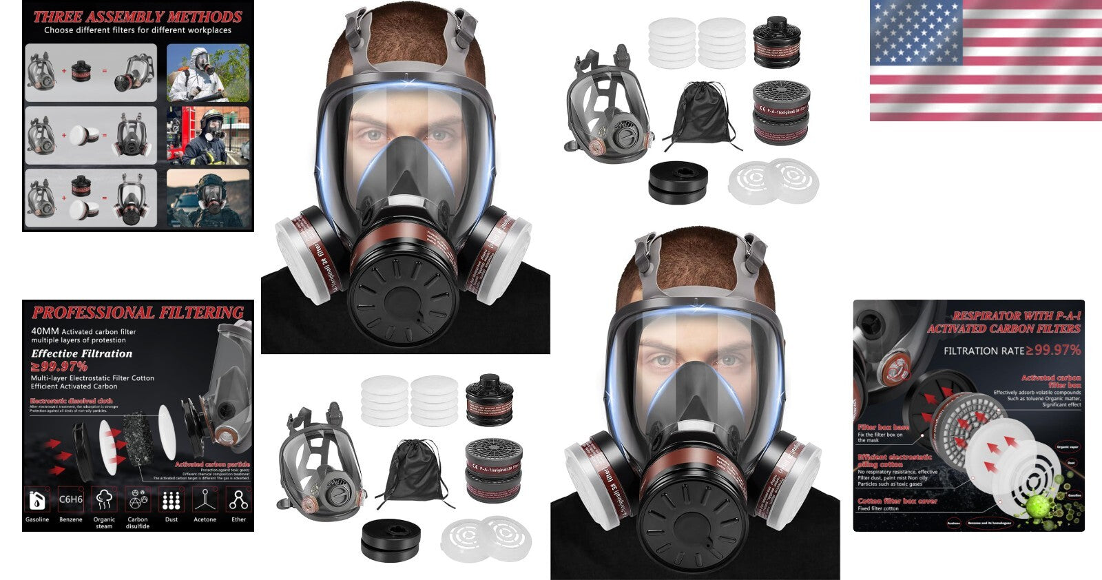 High-Quality Full Face Respirator with Soft Silicone Seal for Comfort and Safety