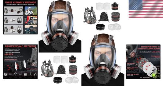 High-Quality Full Face Respirator with Soft Silicone Seal for Comfort and Safety