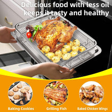 Load image into Gallery viewer, Value-Packed 9-Piece Stainless Steel Air Fryer Basket Set with Parchment Papers