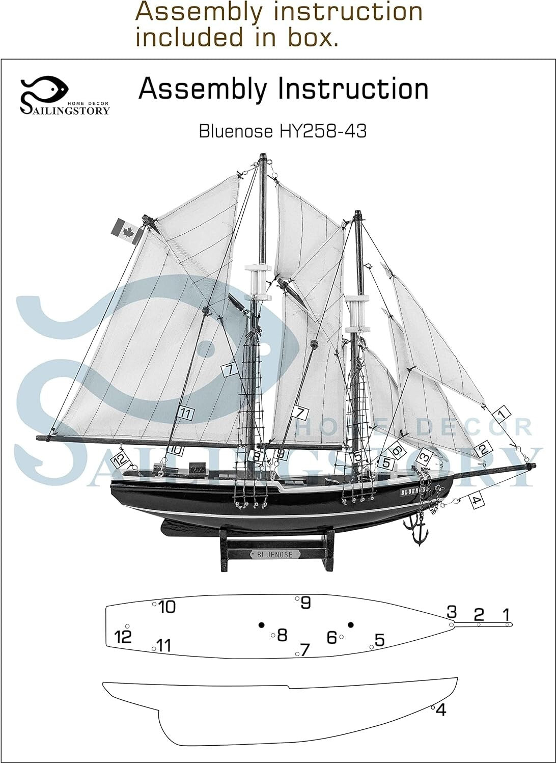 Timeless Black & Red Bluenose Wooden Schooner Model - Perfect Nautical Gift