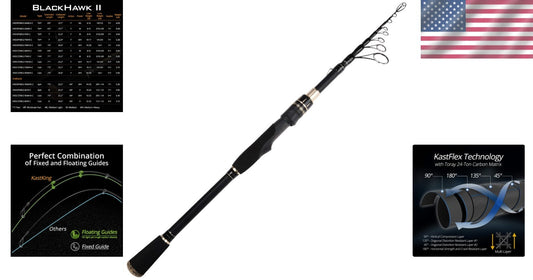Compact Blackhawk II Graphite Fishing Rod - 6.5ft, EVA Grip, Premium Performance