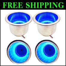 Load image into Gallery viewer, Universal Stainless Steel Marine Cup Holders with LED Lights - Perfect for Boats